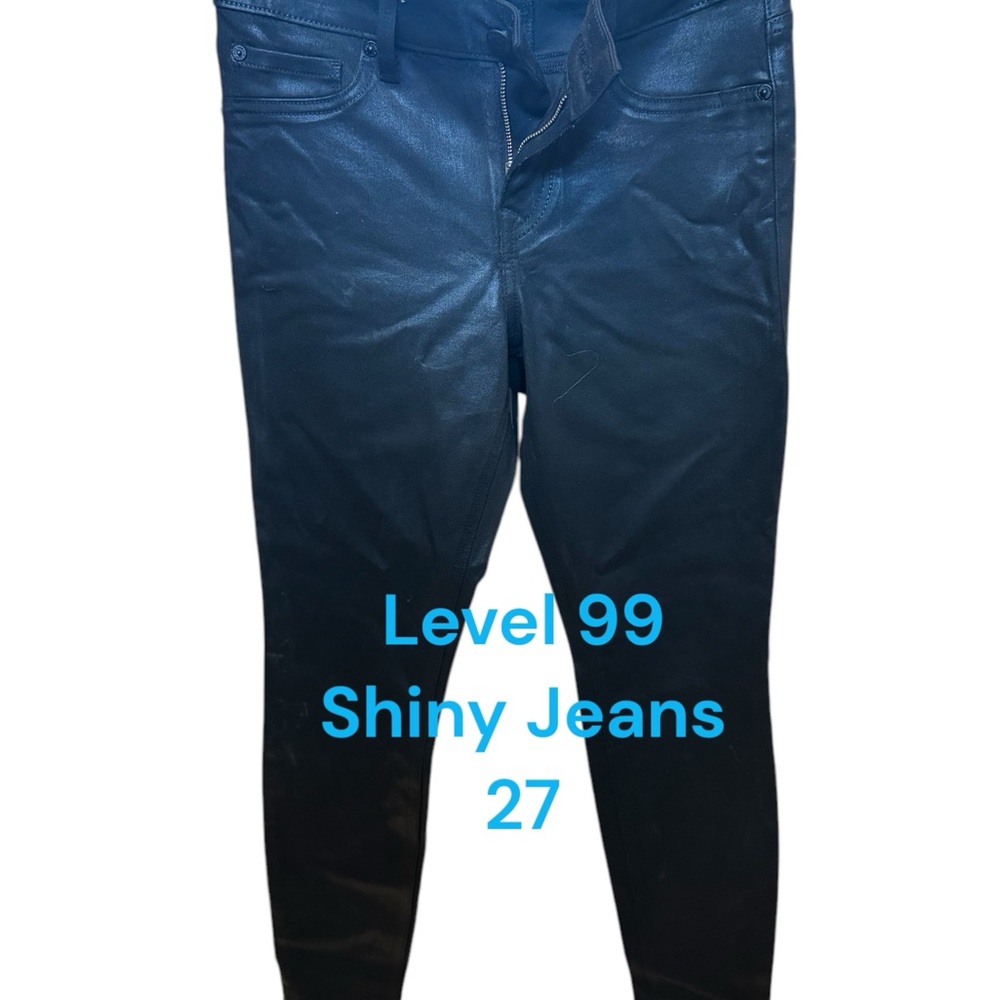 Level 99 Black Shiny Jeans
